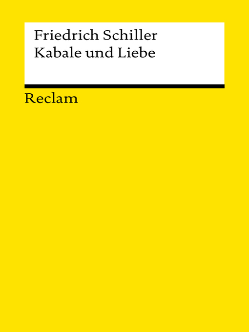 Title details for Kabale und Liebe. Ein bürgerliches Trauerspiel by Friedrich Schiller - Available